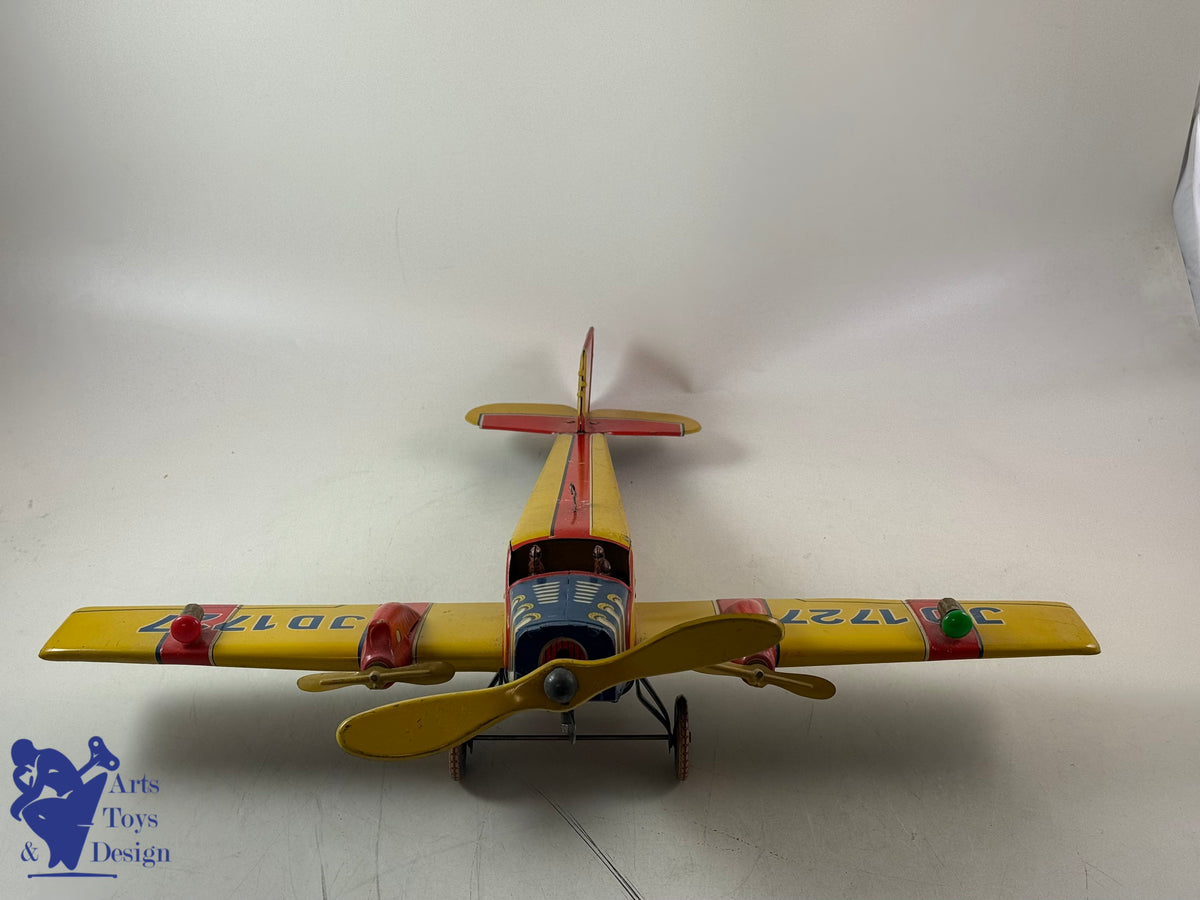 Antique toys DISTLER RARE PLANE JD 1727 E 51CM CLOCKWORK C.1933
