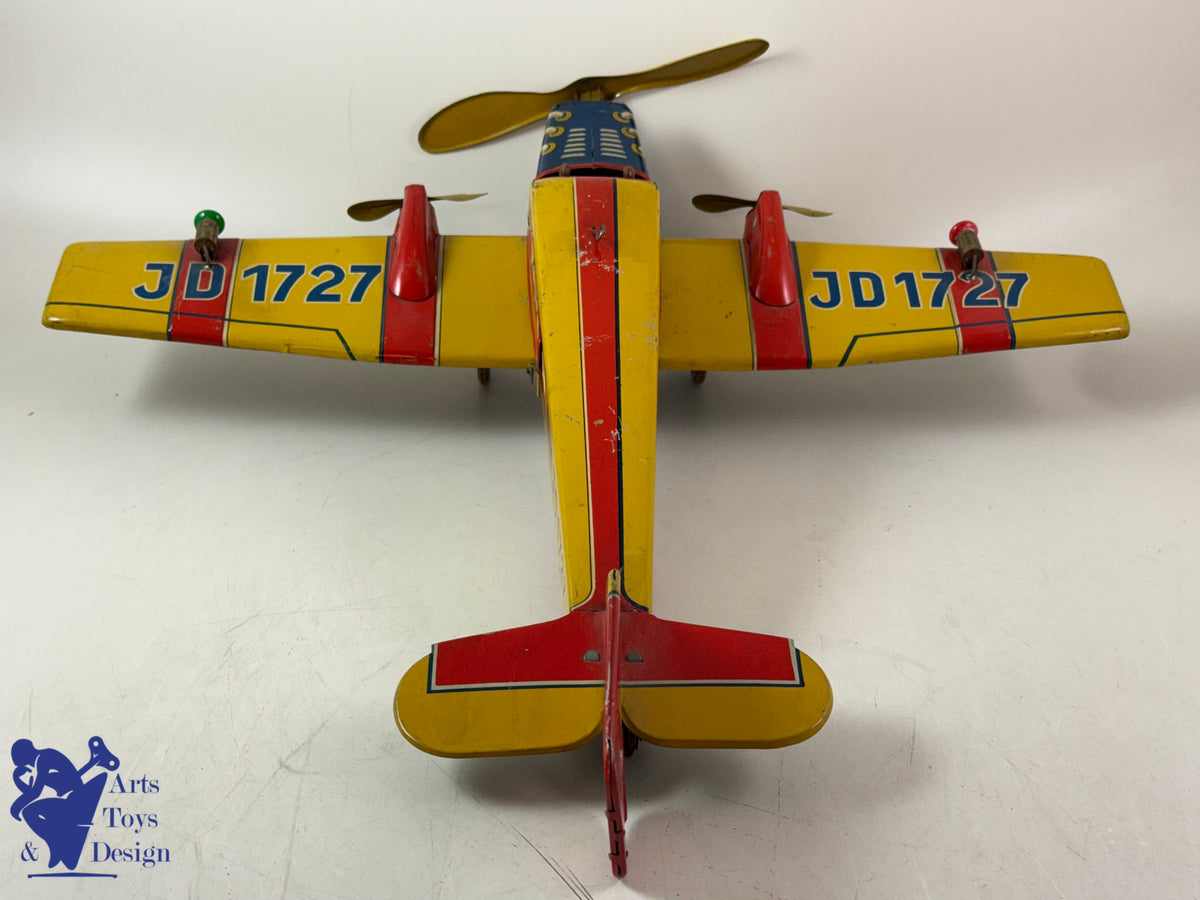 Antique toys DISTLER RARE PLANE JD 1727 E 51CM CLOCKWORK C.1933
