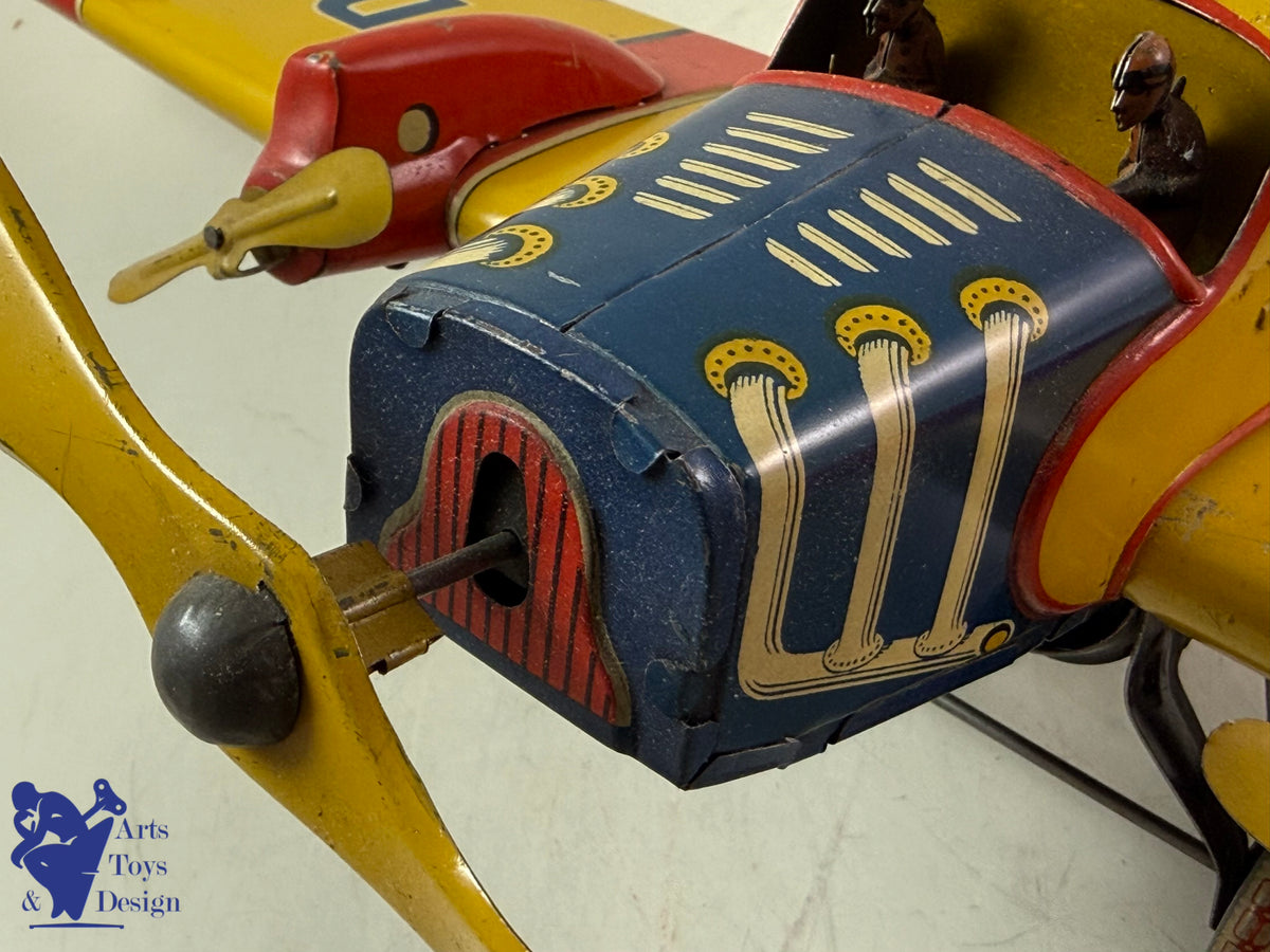 Antique toys DISTLER RARE PLANE JD 1727 E 51CM CLOCKWORK C.1933