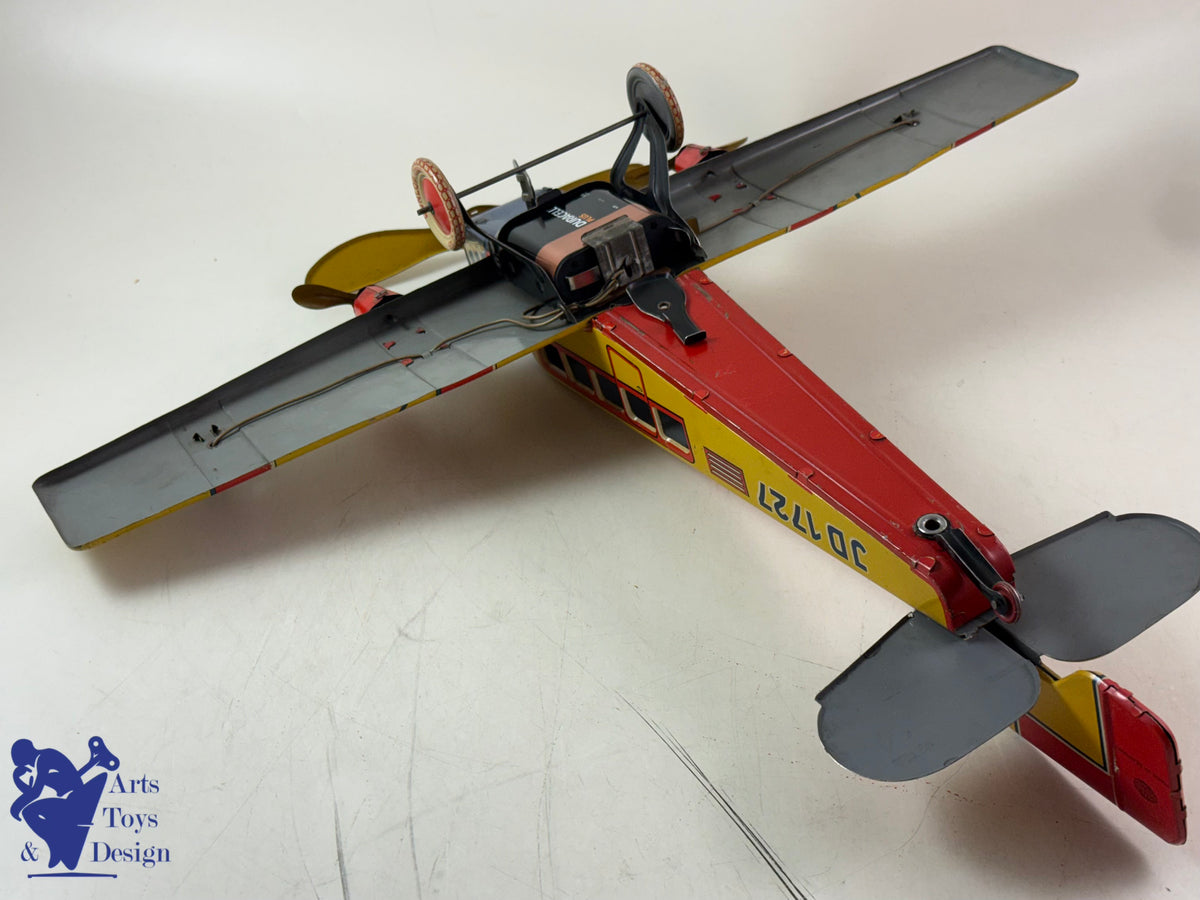 Antique toys DISTLER RARE PLANE JD 1727 E 51CM CLOCKWORK C.1933
