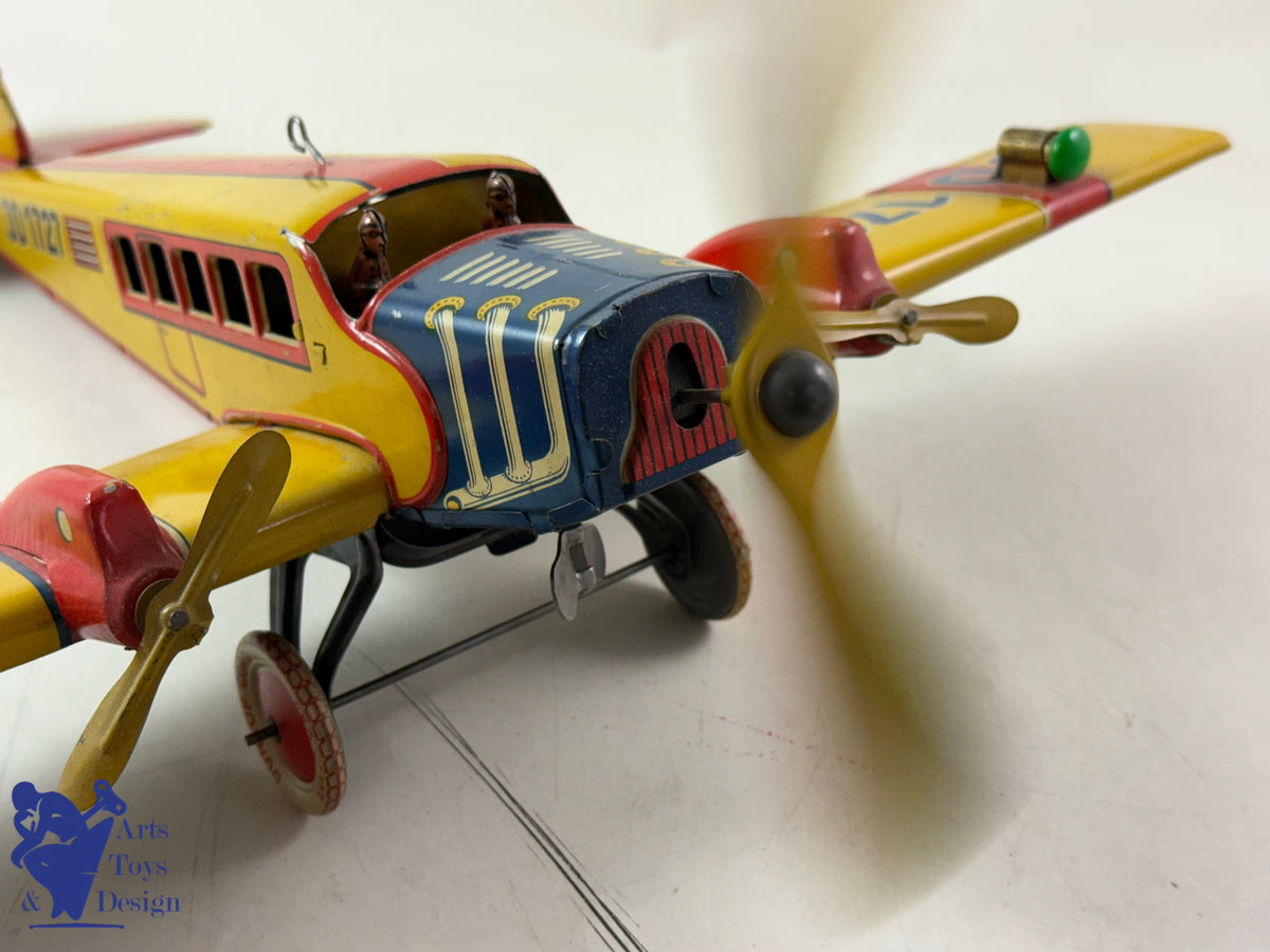 Antique toys DISTLER RARE PLANE JD 1727 E 51CM CLOCKWORK C.1933