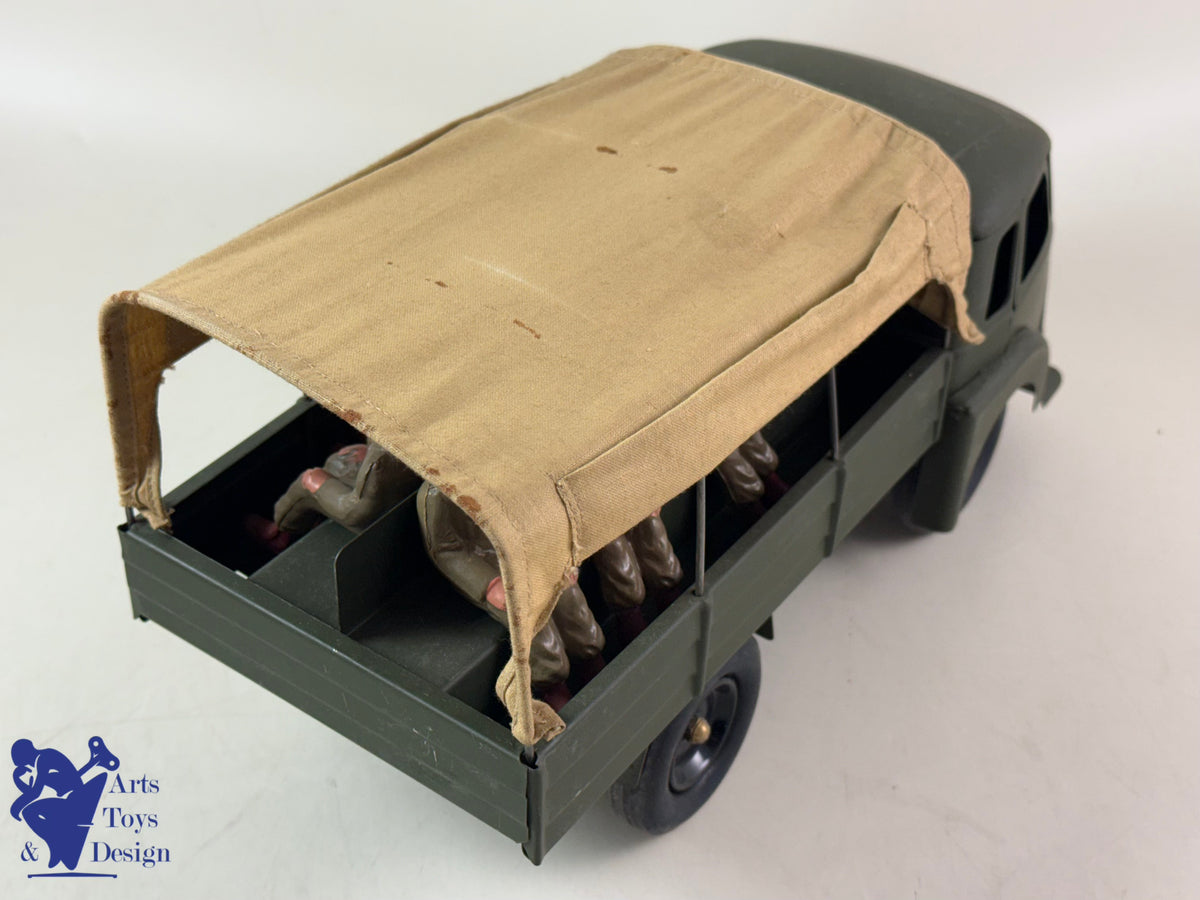 Antique toys CIJ RENAULT SAVIEM MILITARY W/ ROLLING KITCHEN C.1960 50CM