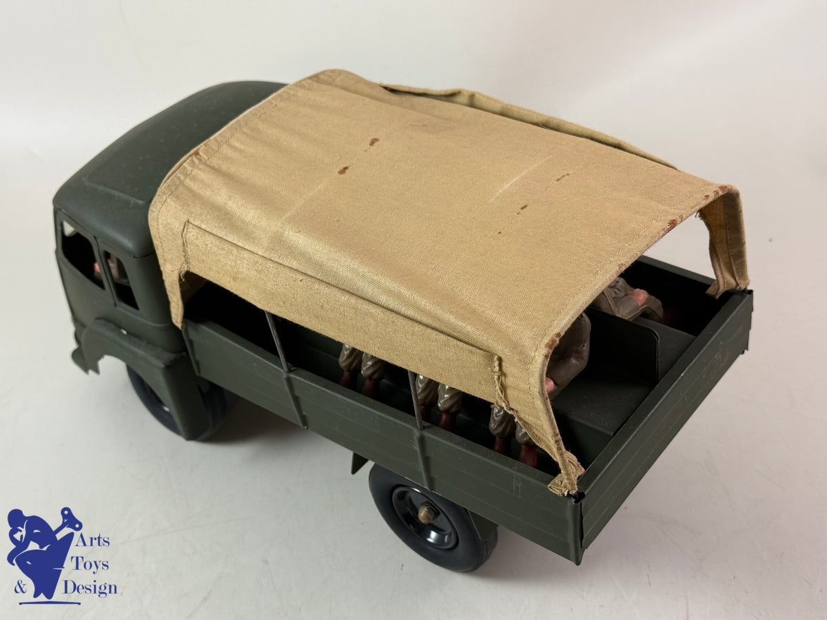 Antique toys CIJ RENAULT SAVIEM MILITARY W/ ROLLING KITCHEN C.1960 50CM
