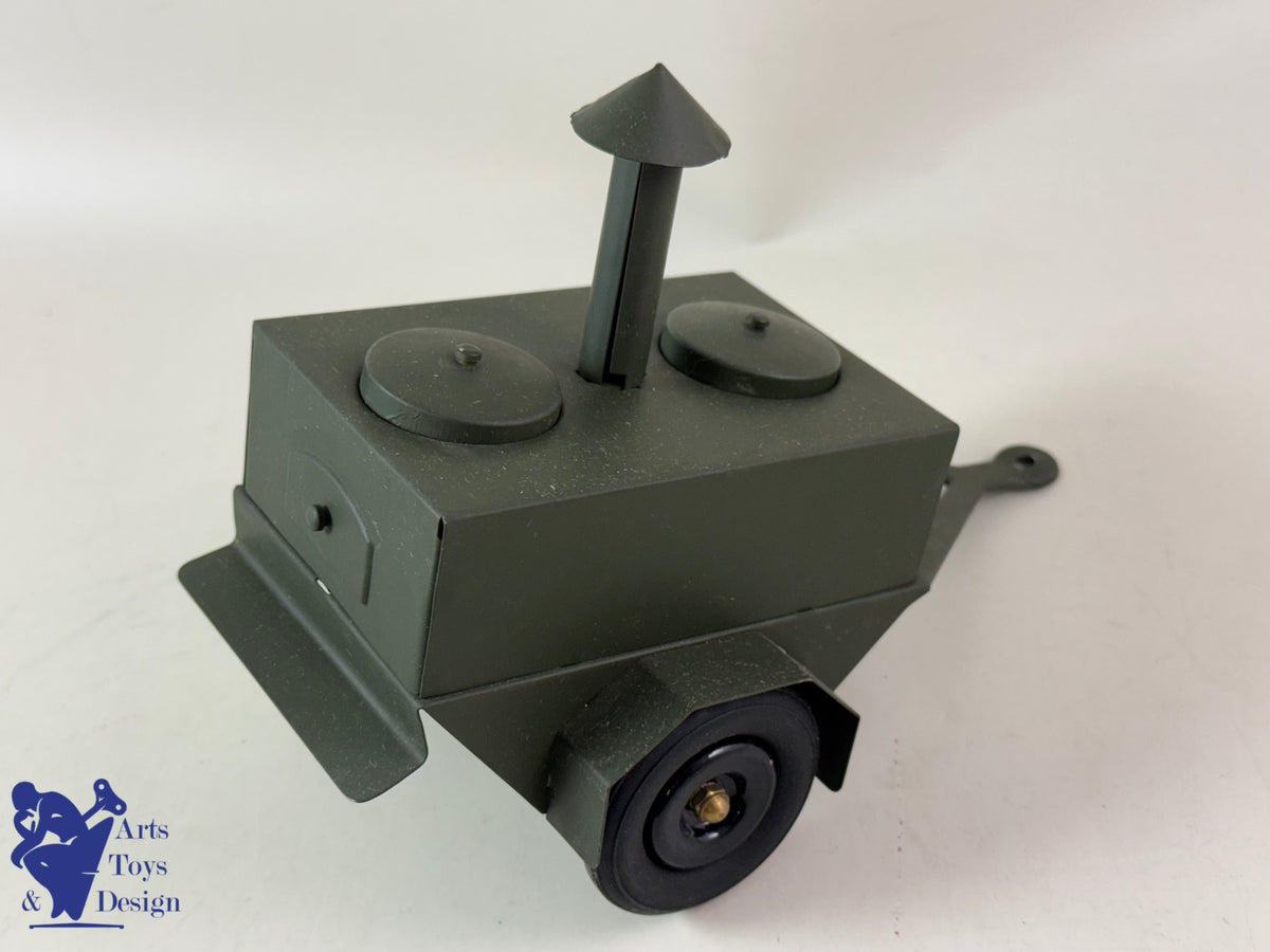 Antique toys CIJ RENAULT SAVIEM MILITARY W/ ROLLING KITCHEN C.1960 50CM