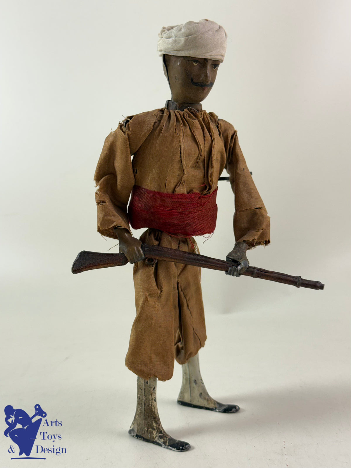 Antique toys RARE FERNAND MARTIN REF 238 MOROCCAN SOLDIER C.1913 H20CM
