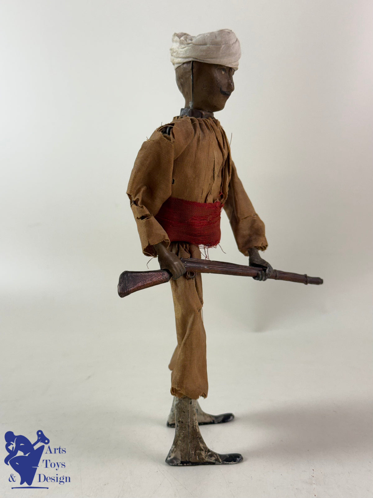 Antique toys RARE FERNAND MARTIN REF 238 MOROCCAN SOLDIER C.1913 H20CM