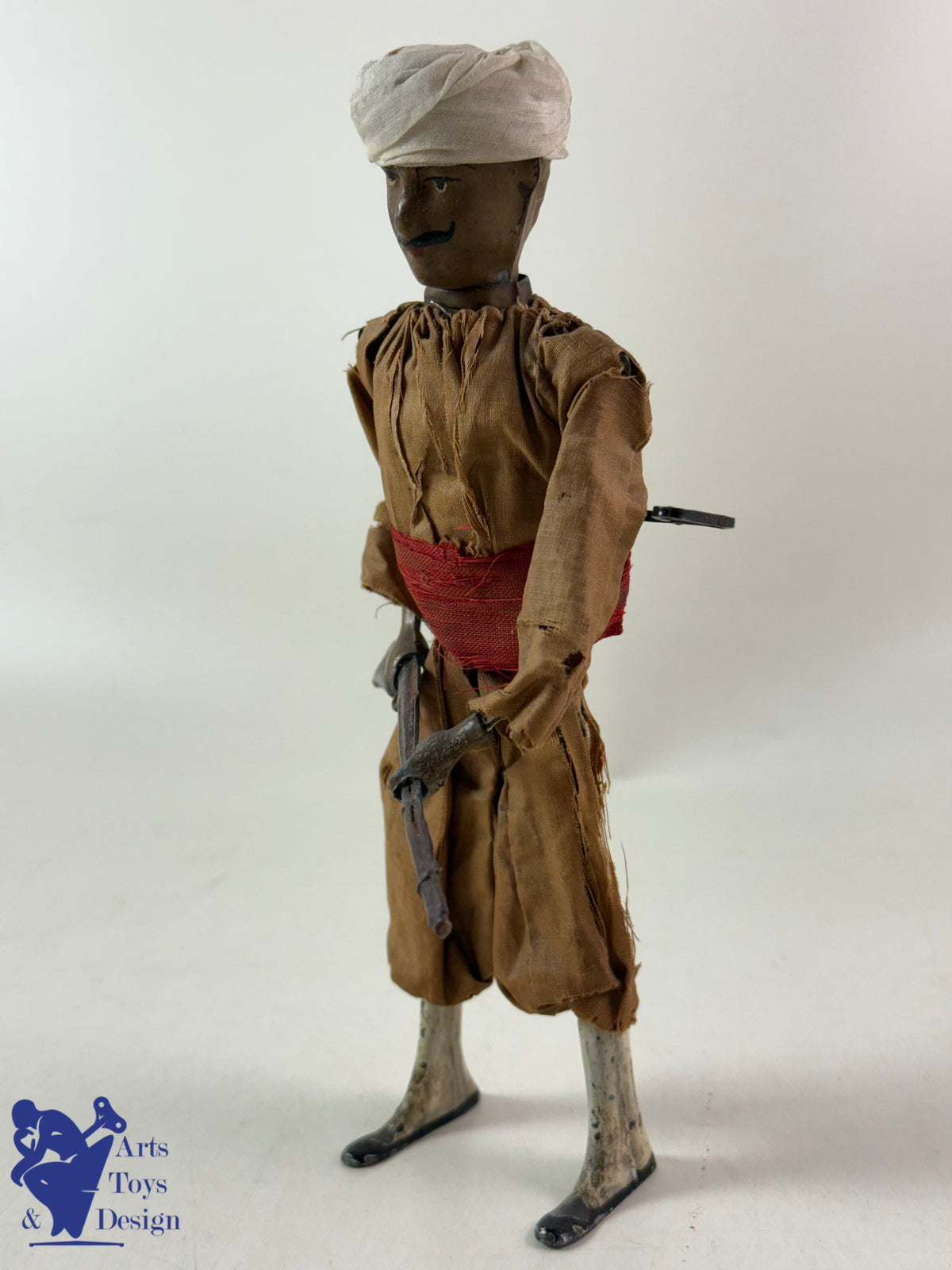 Antique toys RARE FERNAND MARTIN REF 238 MOROCCAN SOLDIER C.1913 H20CM