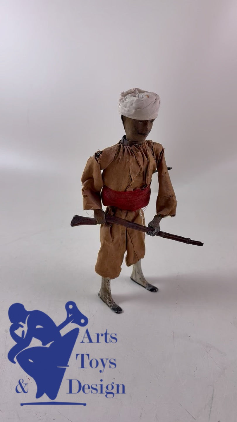Antique toys RARE FERNAND MARTIN REF 238 MOROCCAN SOLDIER C.1913 H20CM