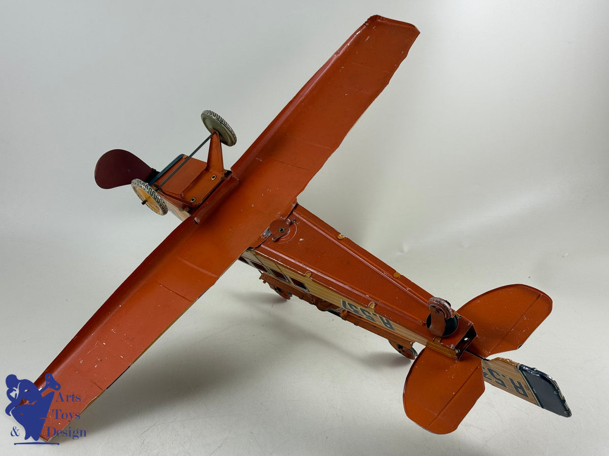 Antique toys GR UNIS FRANCE RARE PLANE WIRE 46CM rubber 1932