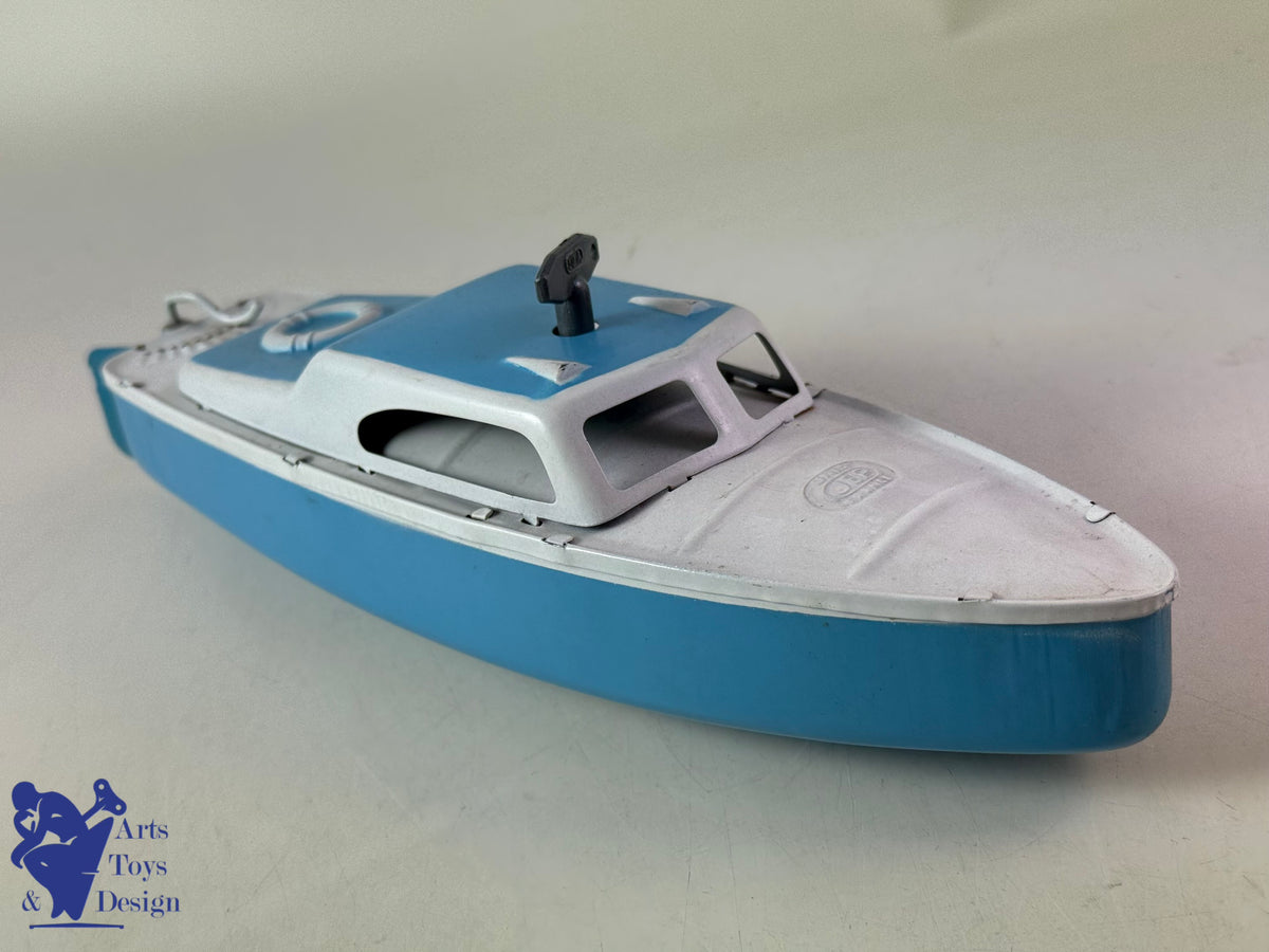 Antique toys JEP 912-2 CLOCKWORK TYPHON CANOT BOAT 1950 32CM
