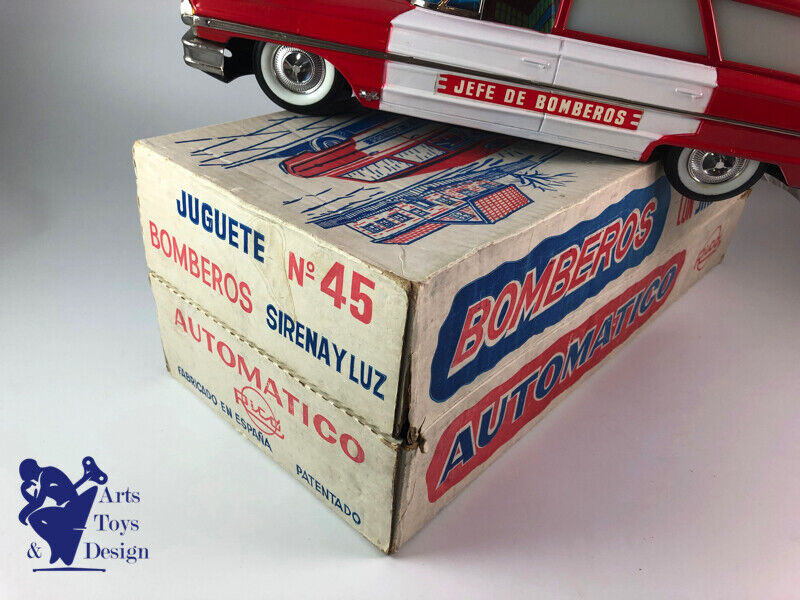Antique toy Rico Juguete Ref 45 Ford Galaxie Firemen Bomberos 48cm