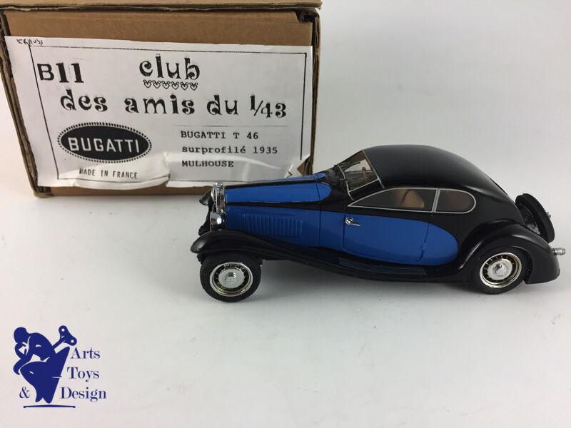 1/43 Club Amis du 1/43 B11 Bugatti T 46 SURPROFILE 1935 Mulhouse Black and Blue