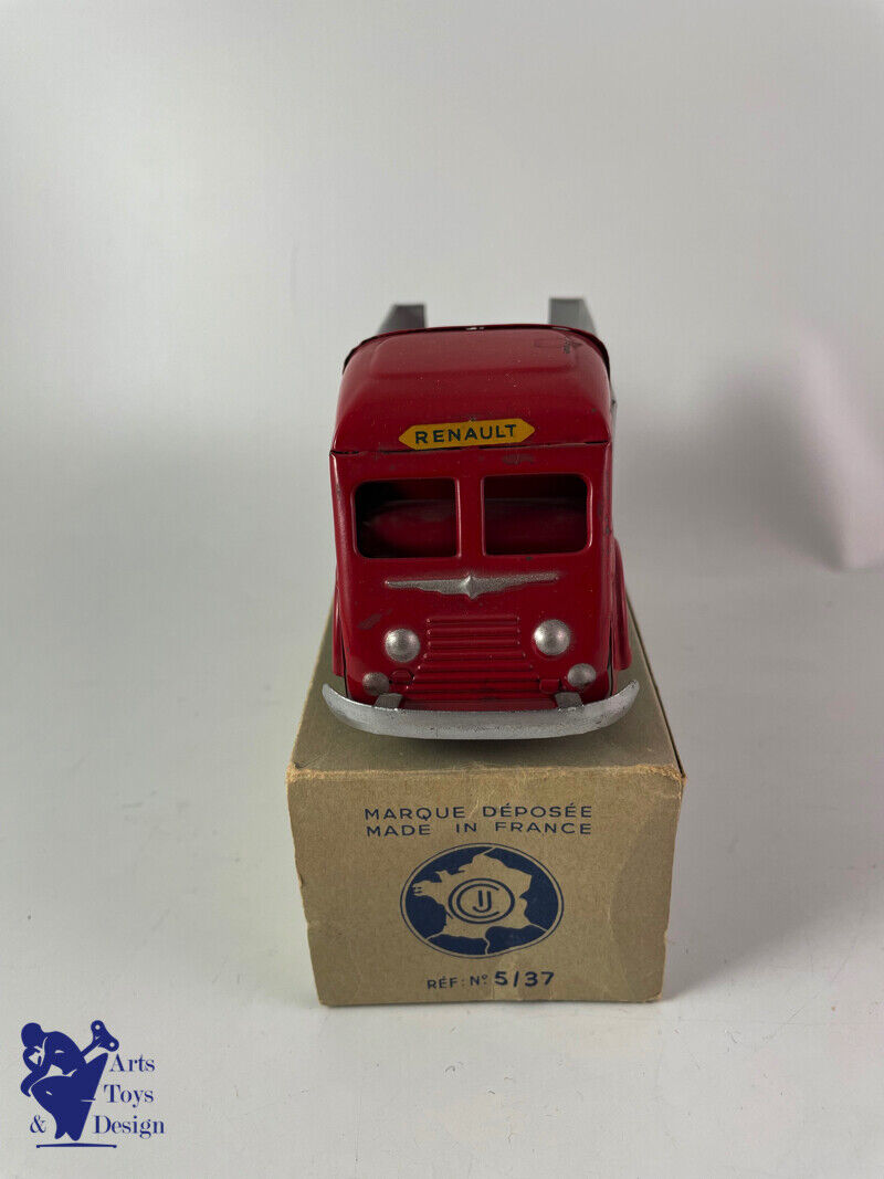 Antique toy CIJ Ref 5/37 tin dump truck Renault clockwork 1952