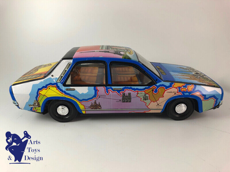 Antique toy paya 8047 1/12 Renault 12 S Turistico Tin Friction 37cm 