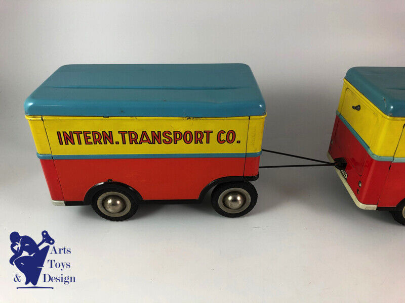 Antique toy GOSO Mercedes semi trailer truck intern transport 55cm C.1950