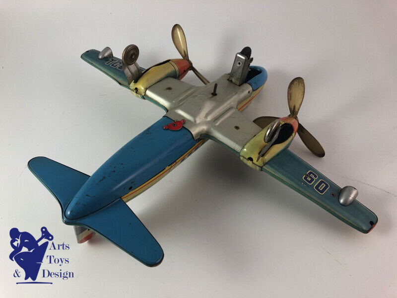 Antique toy Tippco TCO 60 tin Plane clockwork World Airlines c.1955 37cm