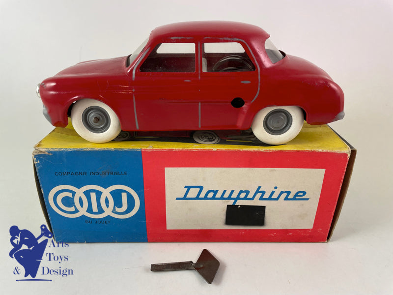 Antique toy CIJ 5/59 Renault Dauphine tin clockwork red circa 1960