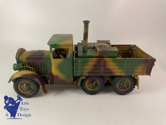 Antique toy Hausser Military Truck kitchen clockwork circa 1937 L30cm