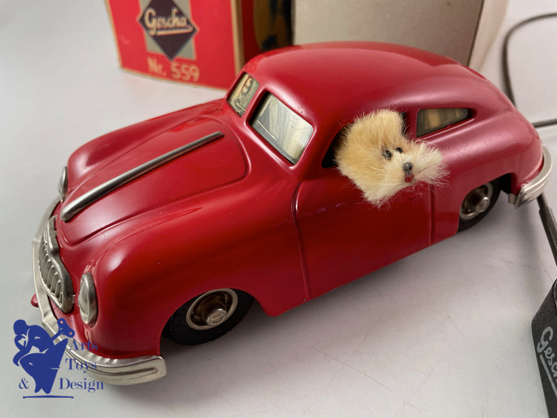 Antique toys Gescha 559 Porsche 356 Auto Fox circa 1950 L 21cm