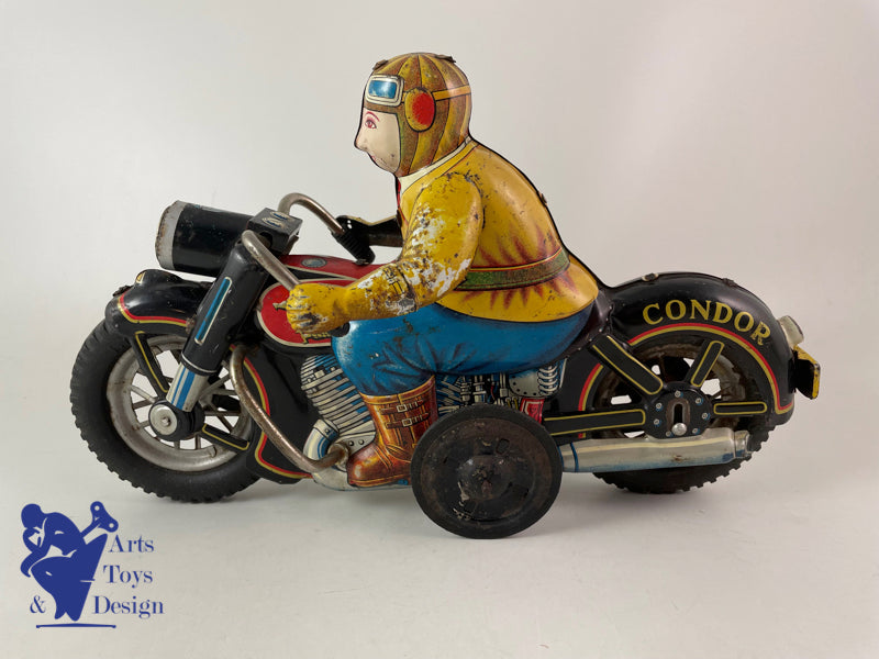 Antique toys I.Y. Metal Toys Large Motorcycle Condor Friction c.1957 L 30cm