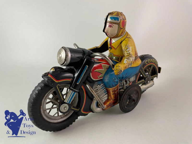 Antique toys I.Y. Metal Toys Large Motorcycle Condor Friction c.1957 L 30cm