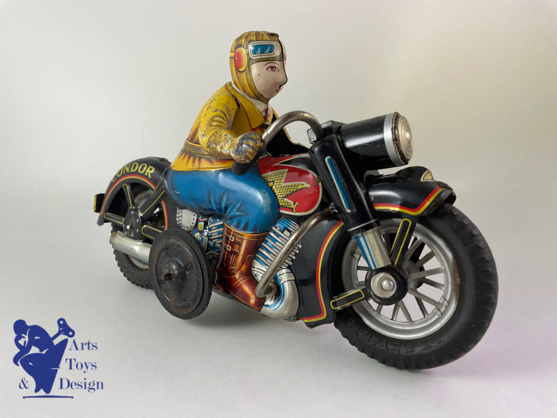 Antique toys I.Y. Metal Toys Large Motorcycle Condor Friction c.1957 L 30cm