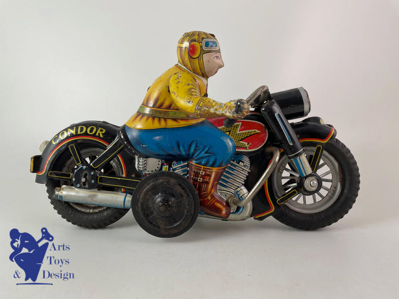 Antique toys I.Y. Metal Toys Large Motorcycle Condor Friction c.1957 L 30cm