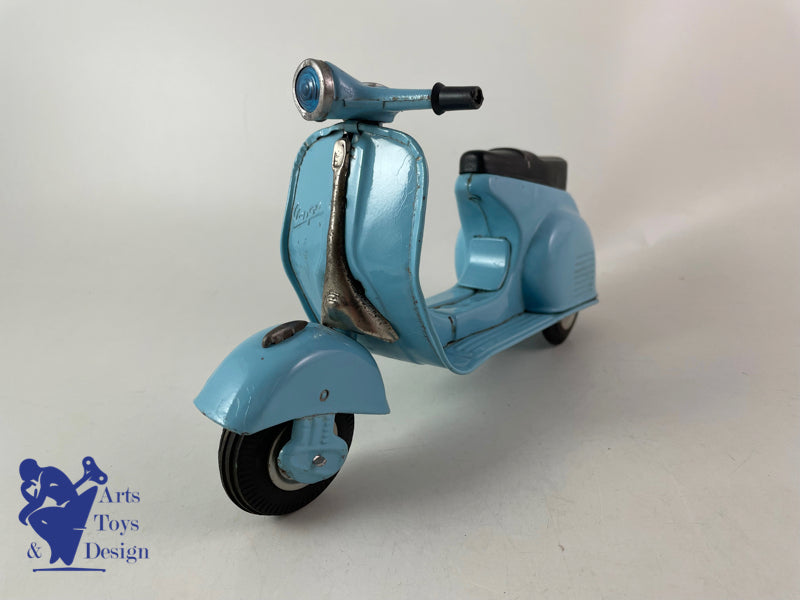 Antique toys Bandai Vespa Blue Scooter Friction circa 1960 L 23cm