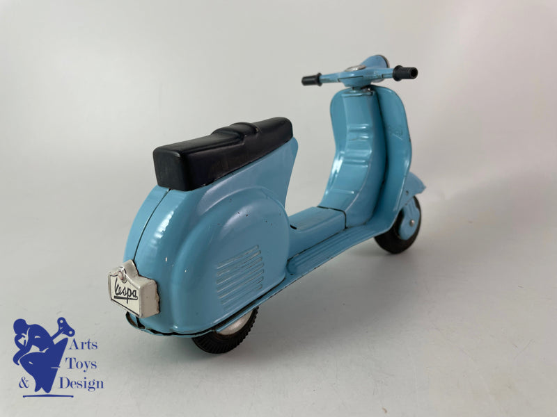 Antique toys Bandai Vespa Blue Scooter Friction circa 1960 L 23cm