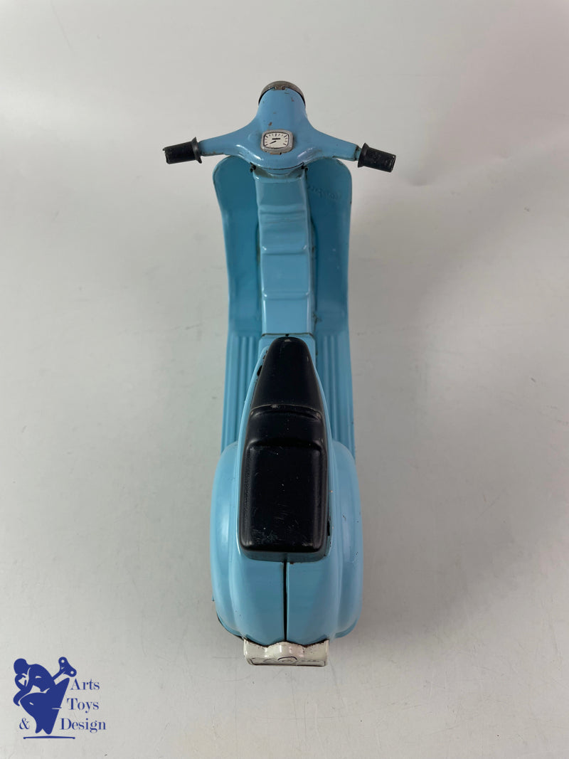 Antique toys Bandai Vespa Blue Scooter Friction circa 1960 L 23cm