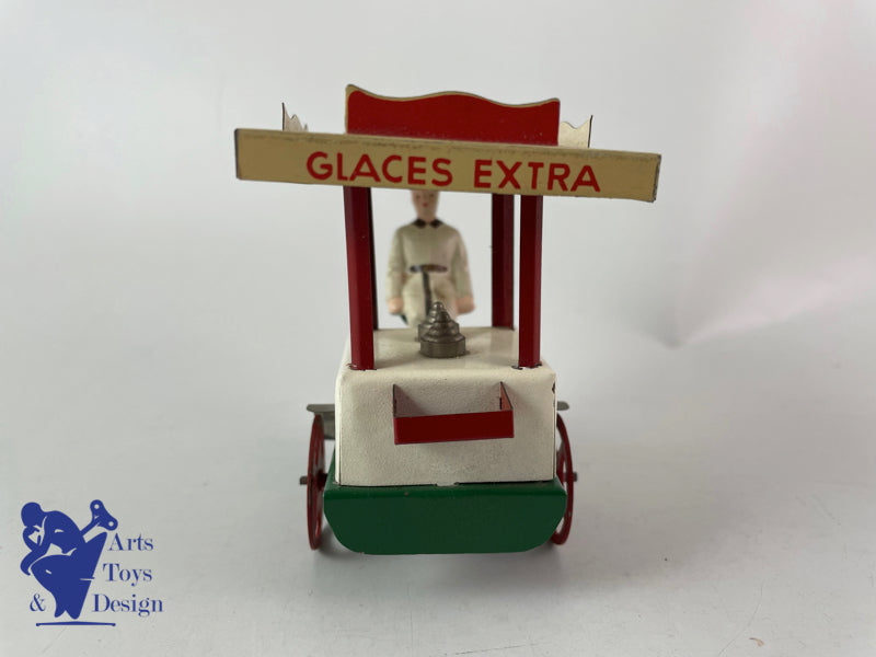 Antique toys La Hotte St Nicolas Clockwork ice cream vendor cart C1950