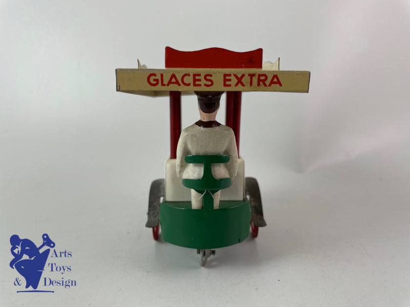 Antique toys La Hotte St Nicolas Clockwork ice cream vendor cart C1950