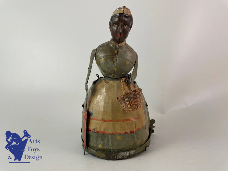 Antique toys Gunthermann Woman with umbrella Clockwork Circa 1910 h 17cm