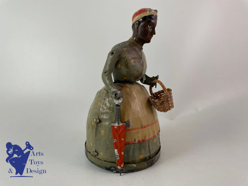 Antique toys Gunthermann Woman with umbrella Clockwork Circa 1910 h 17cm