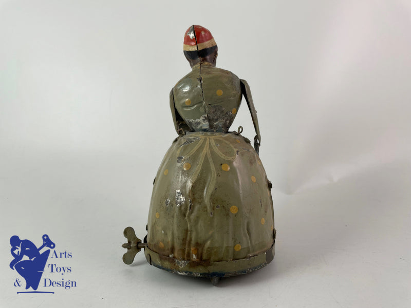 Antique toys Gunthermann Woman with umbrella Clockwork Circa 1910 h 17cm