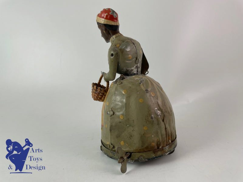 Antique toys Gunthermann Woman with umbrella Clockwork Circa 1910 h 17cm