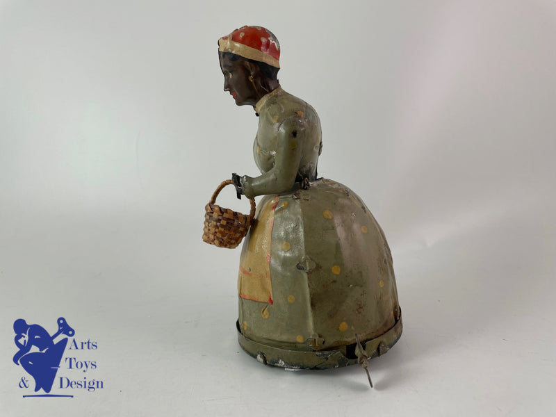 Antique toys Gunthermann Woman with umbrella Clockwork Circa 1910 h 17cm