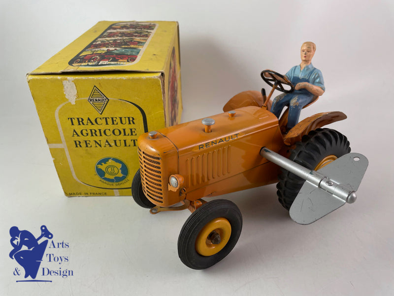 Antique toys CIJ REF 8/51 Renault Tractor Clockwork circa 1952 L 20cm
