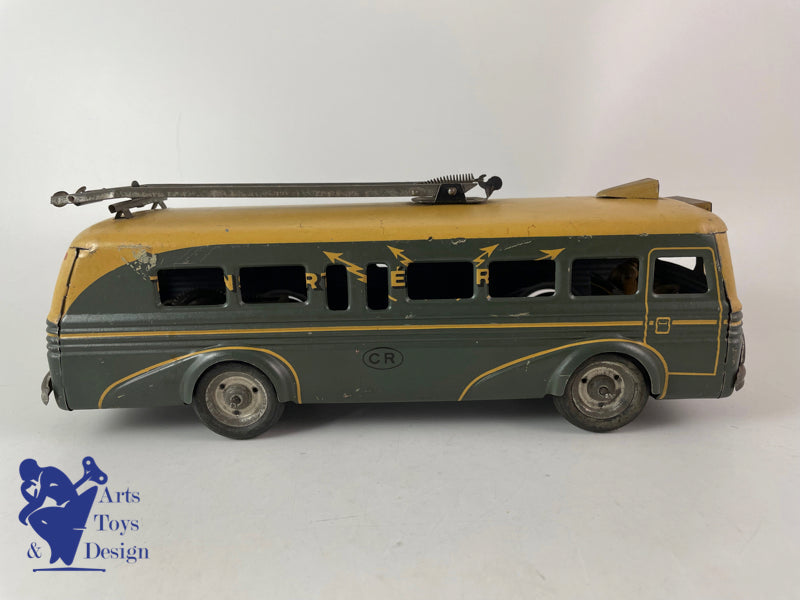 Antique toys CR Rossignol Autocar Trolley bus Eclair circa 1950 L 26cm