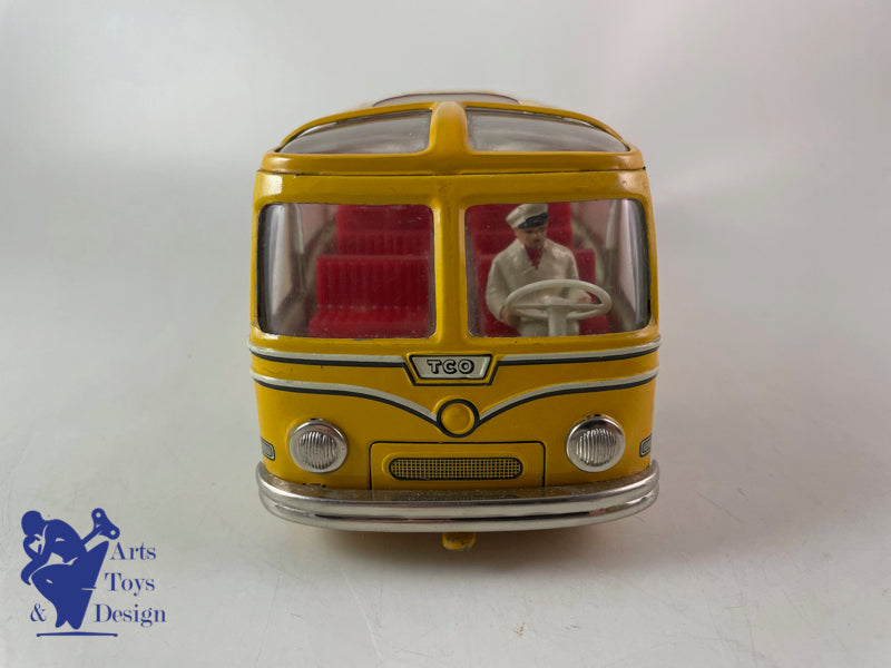 Antique toys Tippco Tco Autocar bus DB Bundespost friction circa 1960 L 34cm