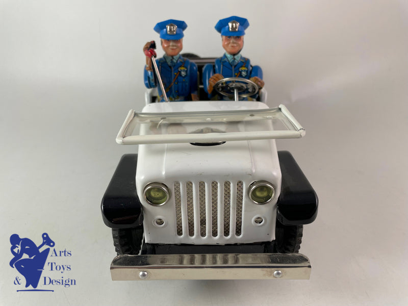 Antique toys Tn Nomura Police Patrol Jeep Battery OP circa 1960 T2