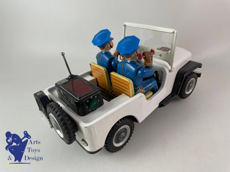 Antique toys Tn Nomura Police Patrol Jeep Battery OP circa 1960 T2