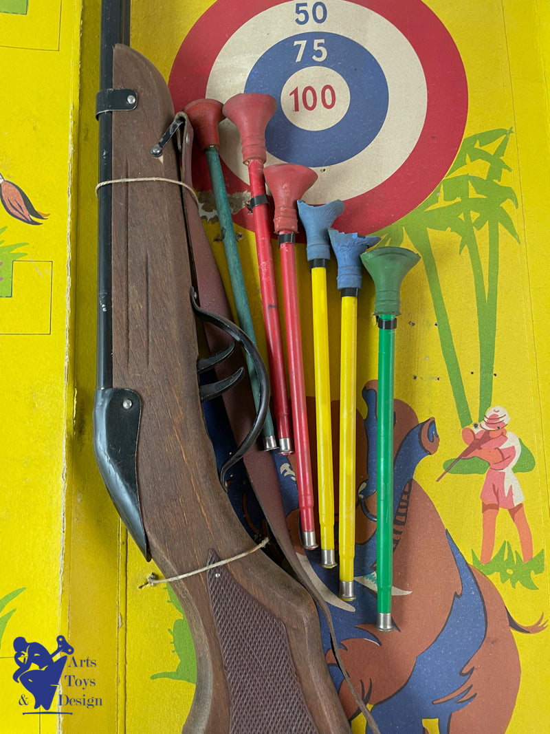 Antique toys Gege luxury box hunting rifle gun arrow circa 1960
