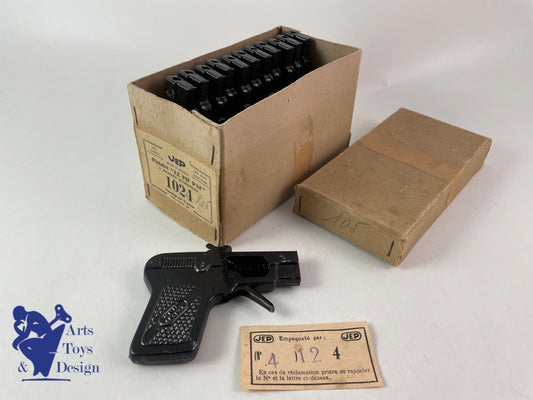 Antique toys JEP 1024 Box of 12 PIF PAF Pistols Circa 1950