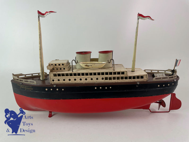 Antique toys Fleishmann Boat Liner clockwork 32cm circa 1930