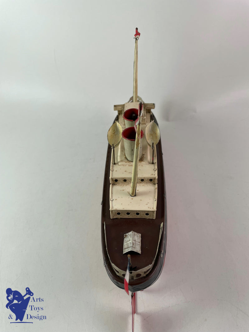 Antique toys Fleishmann Boat Liner clockwork 32cm circa 1930