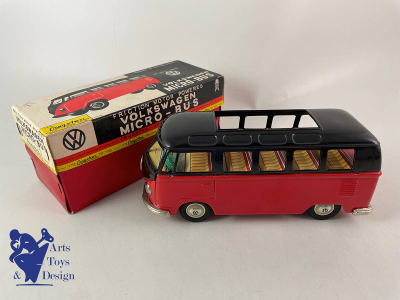 Antique toys Bandai Cragstan VW Combi Micro Bus Friction circa 1960