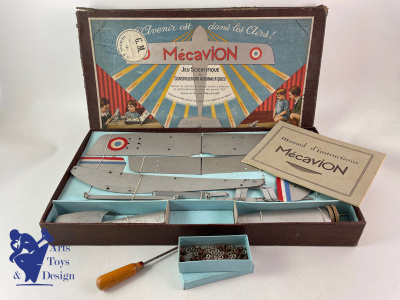 Antique toys scientific Mecavion Standard box 7 planes circa 1935