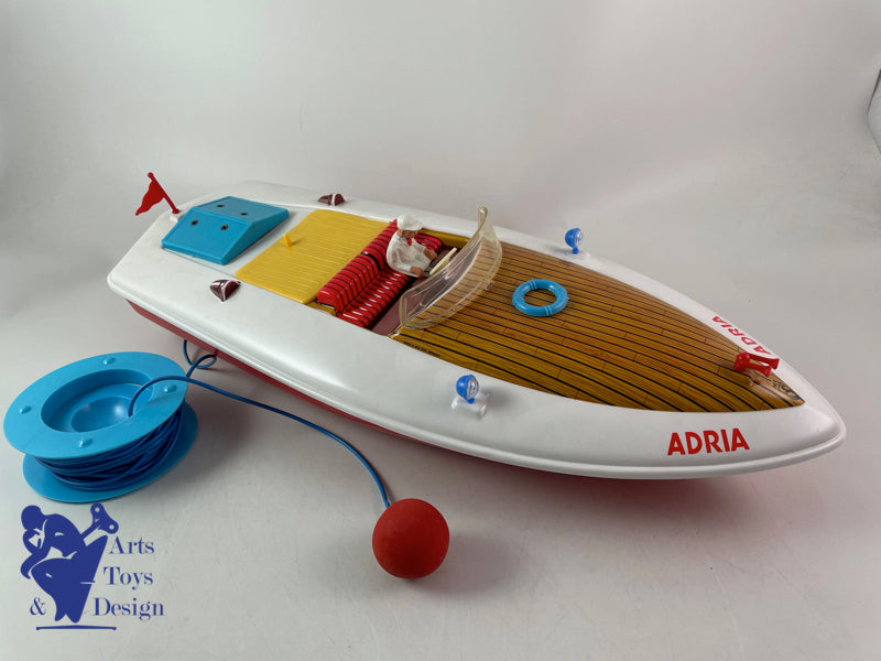 Antique toys MS Germany Large electric boat Adria 50cm circa 1960