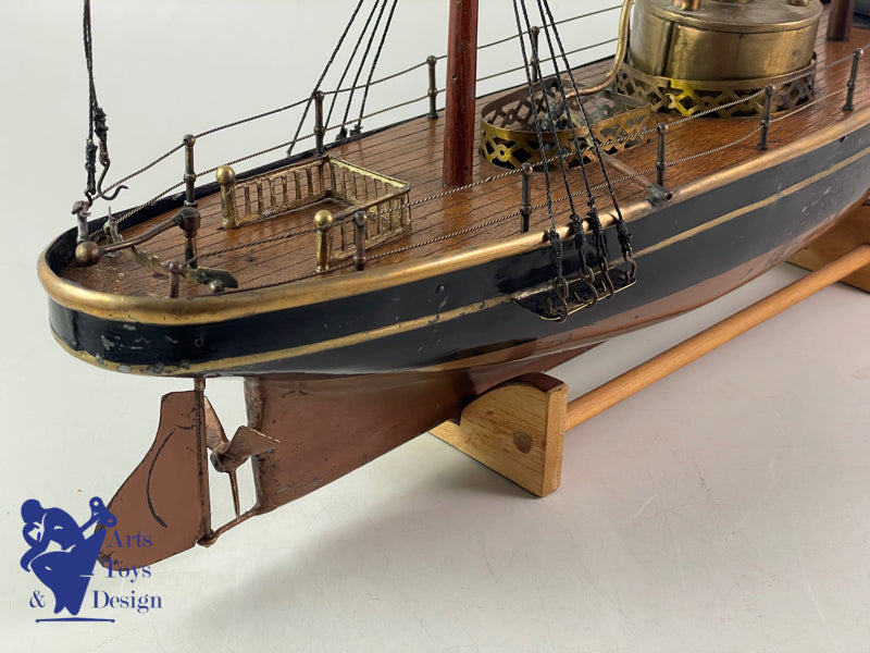 Antique toy Radiguet Rare Steam boat warship 51cm circa 1890